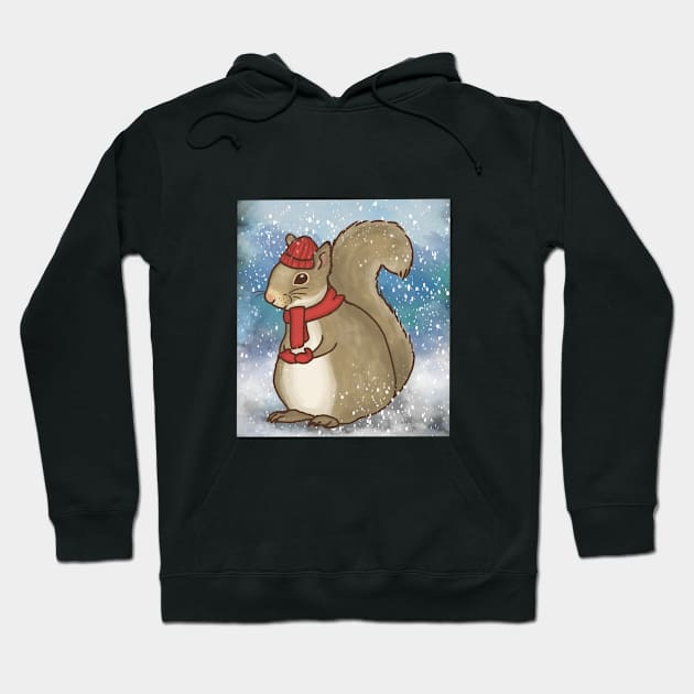 Winter Holiday Squirrel Hoodie by KatiaMart